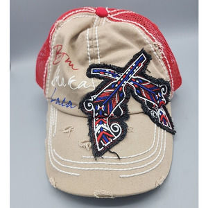 CatchFly Boom Shaka Laca Ball Cap Pistol Gun Design Red White Blue Baseball Hat